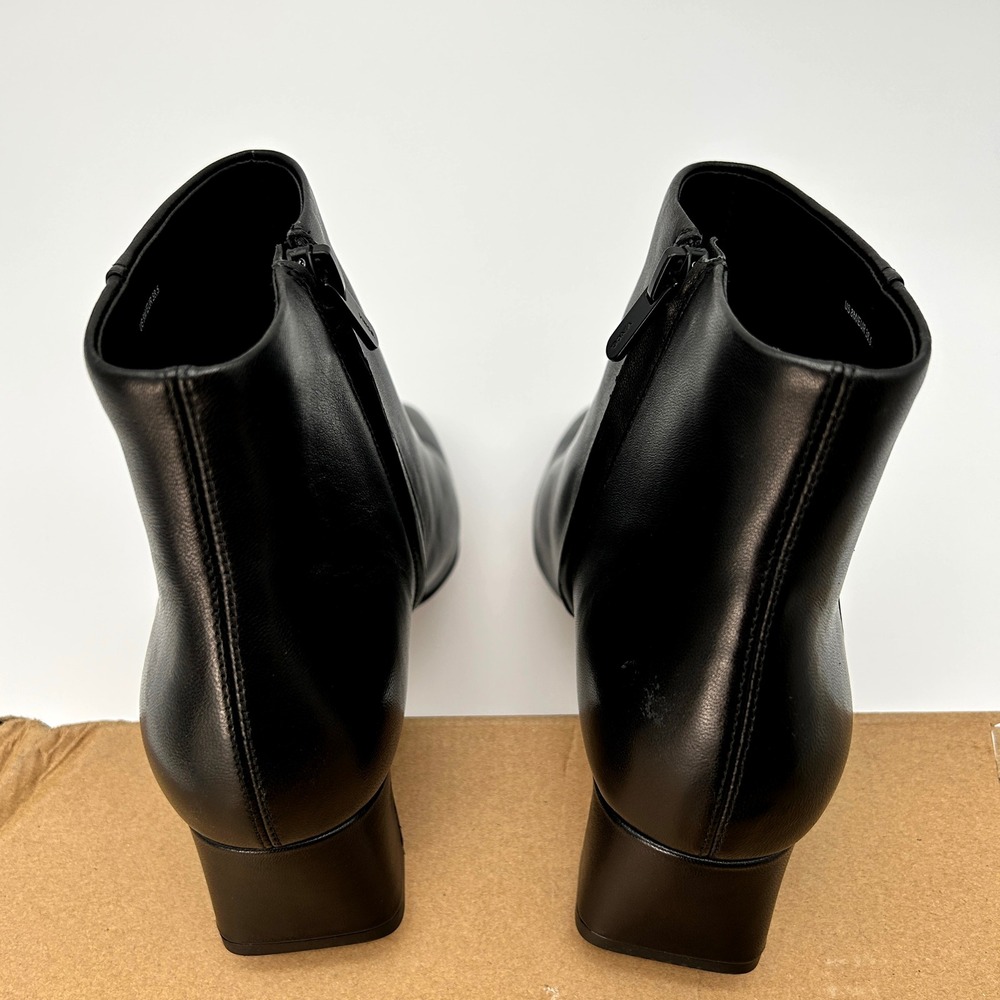 Block Heel Ankle Boots Vince Silvana Bootie Womens Size 8 M Black Leather NEW - Picture 4 of 8